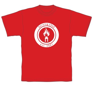 The 25th Anniversary White Logo T-shirt (Red)